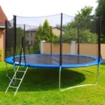 12ft Trampoline With Ladder & with Safety Enclosure Net, Outdoor Trampoline with Heavy Duty Jumping Mat and Spring Cover Padding for Kids & Adults